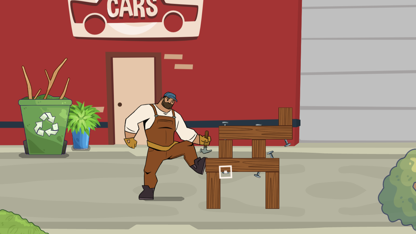Prying nails with the hammer claw