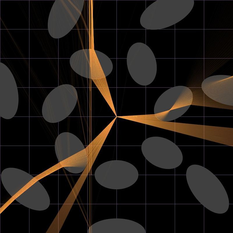 Light refracting through multiple ellipses