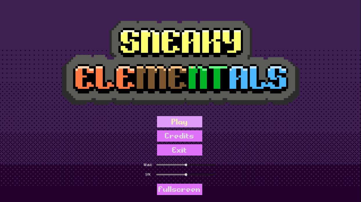 Sneaky Elementals Title Screen